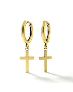 Golden Cross Pendants High Fashion Women Copper Ear Clips