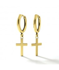 Golden Cross Pendants High Fashion Women Copper Ear Clips