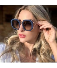 6 Colors Available High Fashion Polygon Design Bold Frame Women Sunglasses