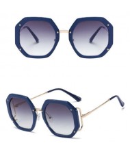 6 Colors Available High Fashion Polygon Design Bold Frame Women Sunglasses