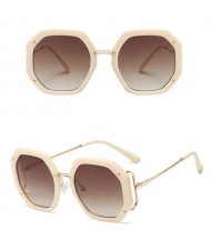 6 Colors Available High Fashion Polygon Design Bold Frame Women Sunglasses