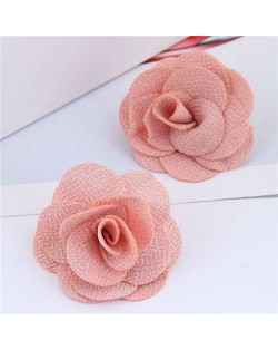 Pasterol Style Cloth Rose Design Women Fashion Earrings - Pink