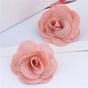 Pasterol Style Cloth Rose Design Women Fashion Earrings - Pink