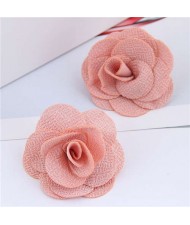 Pasterol Style Cloth Rose Design Women Fashion Earrings - Pink