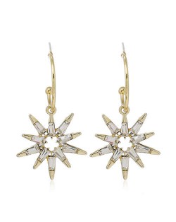 Shining Fashion Rivet Style Flower Design Unique Bold Women Earrings