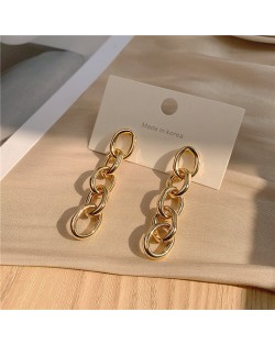 Chain Tassel Unique Design Alloy Women Earrings - Golden
