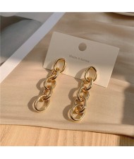 Chain Tassel Unique Design Alloy Women Earrings - Golden