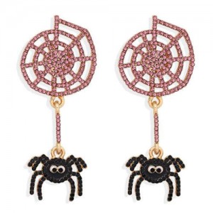 Spider and Net Design Internet Celebrity Choice High Fashion Women Costume Earrings