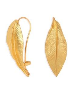 Golden Leaves Vintage Fashion Women Alloy Statement Earrings