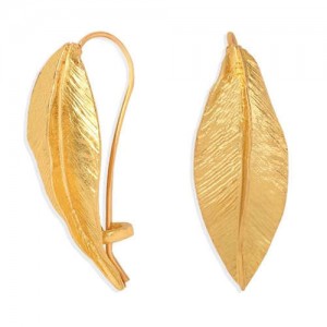 Golden Leaves Vintage Fashion Women Alloy Statement Earrings
