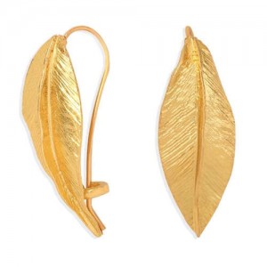 Golden Leaves Vintage Fashion Women Alloy Statement Earrings
