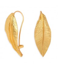 Golden Leaves Vintage Fashion Women Alloy Statement Earrings