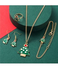 Enamel Classic Christmas Tree Fashion Women Wholesale Jewelry Set