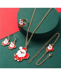 Santa Claus Design Christmas Fashion Costume Alloy Jewelry Set