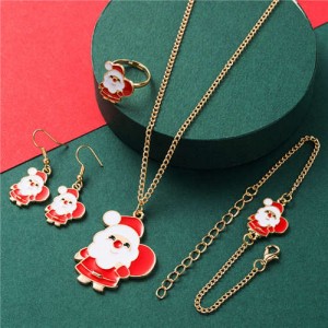 Santa Claus Design Christmas Fashion Costume Alloy Wholesale Jewelry Set