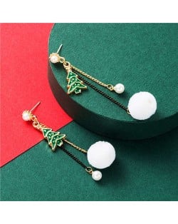 Christmas Trees and Snow Design High Fashion Women Alloy Earrings