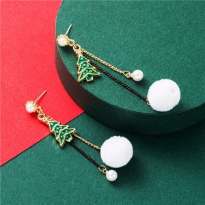 Christmas Trees and Snow Design High Fashion Women Alloy Earrings