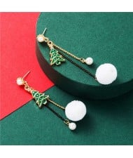 Christmas Trees and Snow Design High Fashion Women Alloy Earrings
