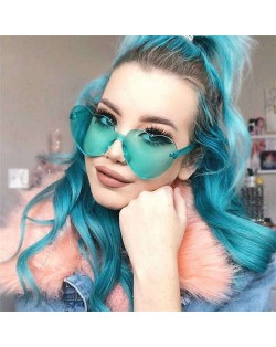 Peach Heart Shape Frameless Design High Fashion Women Sunglasses