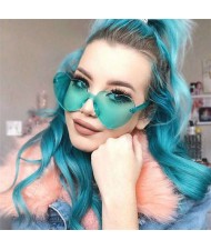 Peach Heart Shape Frameless Design High Fashion Women Sunglasses