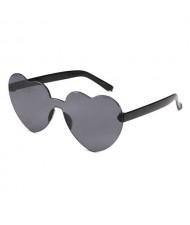 Peach Heart Shape Frameless Design High Fashion Women Sunglasses