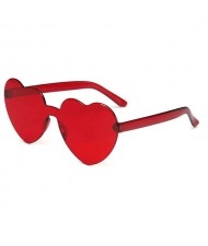 Peach Heart Shape Frameless Design High Fashion Women Sunglasses