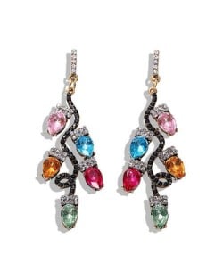 Colorful Fruits Dangling Vine Creative Design Women Fashion Earrings
