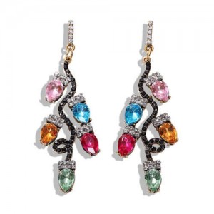 Colorful Fruits Dangling Vine Creative Design Women Fashion Earrings