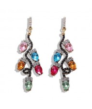 Colorful Fruits Dangling Vine Creative Design Women Fashion Earrings