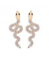 Rhinestone Inlaid High Fashion Women Alloy Wholesale Earrings - White