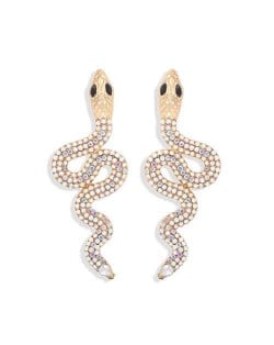 Rhinestone Inlaid High Fashion Women Alloy Wholesale Earrings - Luminous Colorful
