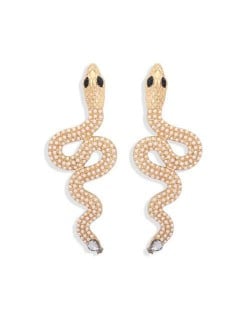 Rhinestone Inlaid High Fashion Women Alloy Wholesale Earrings - Pearl