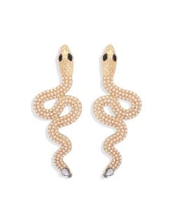 Rhinestone Inlaid High Fashion Women Alloy Wholesale Earrings - Pearl