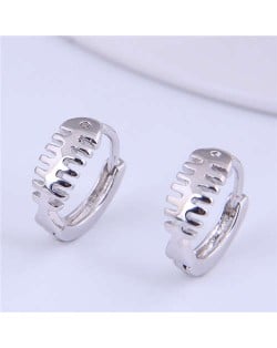Silver Fish Bone Design Sweet Fashion Women Wholesale Earrings