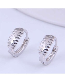 Silver Fish Bone Design Sweet Fashion Women Wholesale Earrings