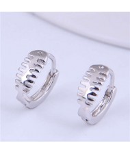 Silver Fish Bone Design Sweet Fashion Women Wholesale Earrings