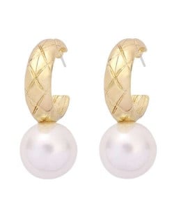 U.S. High Fashion Ball Pendant Unique Style Alloy Women Wholesale Earrings - White