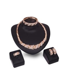 Romantic Petals Design High Fashion 4 pcs Women Wholesale Jewelry Set