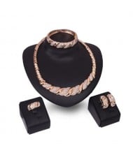 Romantic Petals Design High Fashion 4 pcs Women Wholesale Jewelry Set