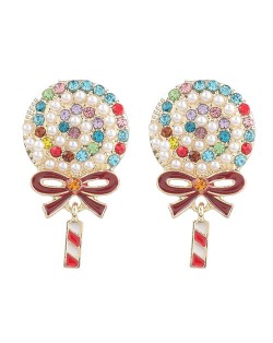 Cute Lolipop Design Creative Fashion Women Alloy Wholesale Costume Earrings