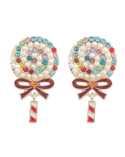 Cute Lolipop Design Creative Fashion Women Alloy Wholesale Costume Earrings