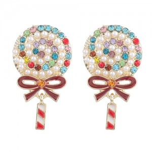 Cute Lolipop Design Creative Fashion Women Alloy Wholesale Costume Earrings