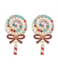 Cute Lolipop Design Creative Fashion Women Alloy Wholesale Costume Earrings