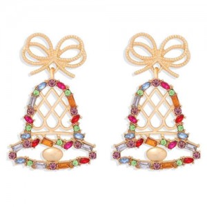 Colorful Christmas Bell Design U.S. High Fashion Women Alloy Wholesale Earrings