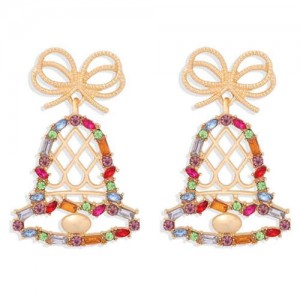 Colorful Christmas Bell Design U.S. High Fashion Women Alloy Wholesale Earrings