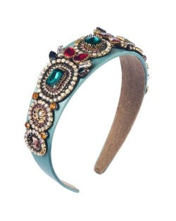 Luxurious Fashion Baroque Style Online Celebrities Choice Women Hair Hoop - Blue