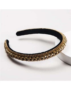 Graceful Rhinestone Inlaid High Fashion Women Hair Hoop/ Headband - Yellow