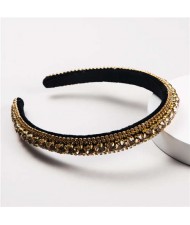Graceful Rhinestone Inlaid High Fashion Women Hair Hoop/ Headband - Yellow