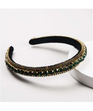 Graceful Rhinestone Inlaid High Fashion Women Hair Hoop/ Headband - Green