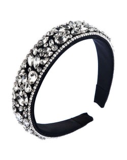 Assorted Rhinestone Embellished U.S. High Fashion Women Wholesale Hair Hoop/ Headband - White